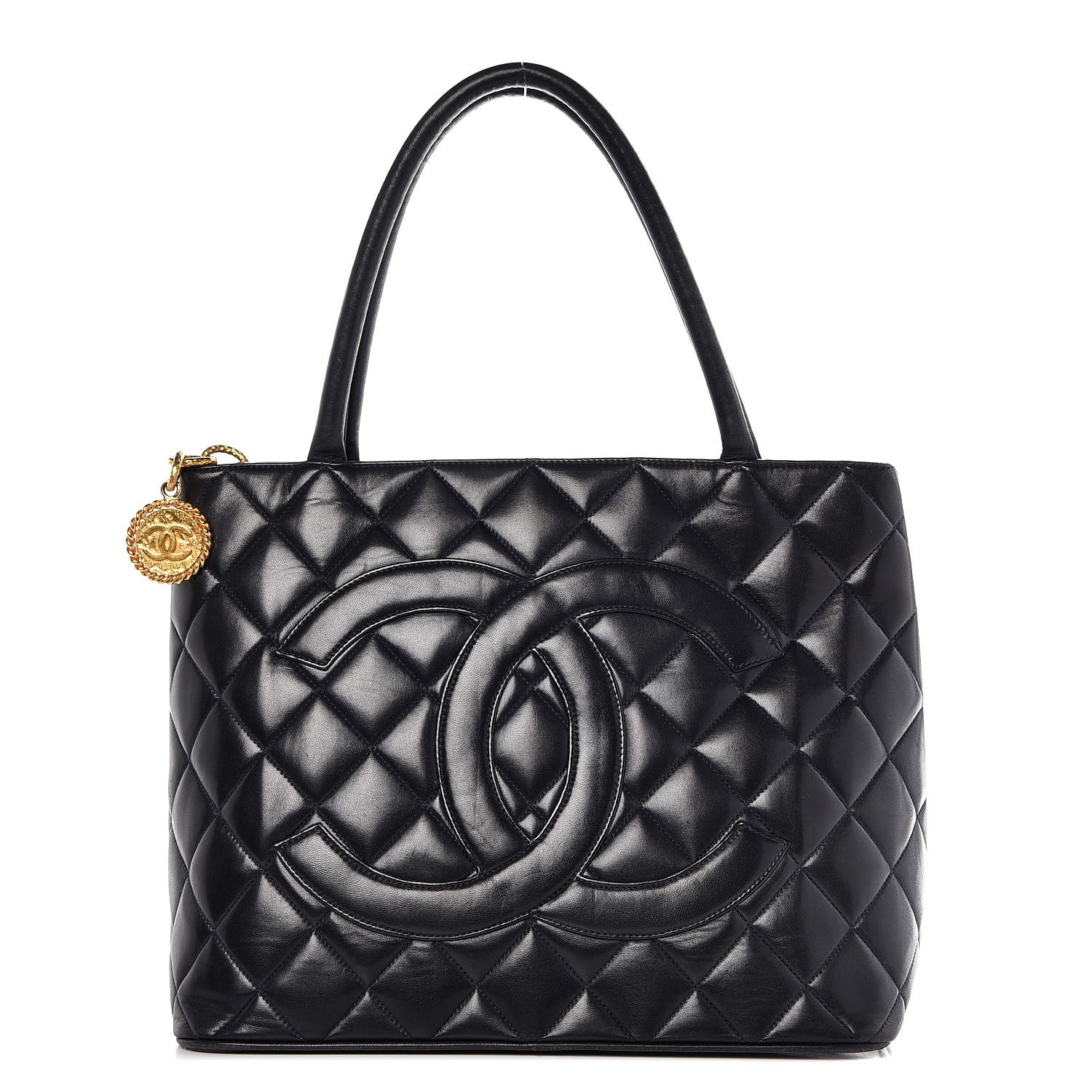 Chanel Lambskin Quilted Medallion Tote Black 1 of 14