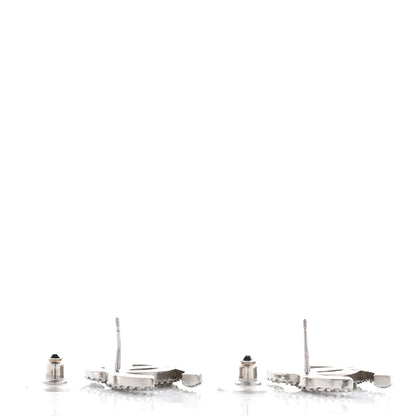 Chanel Crystal Large CC Earrings Silver 4 of 5