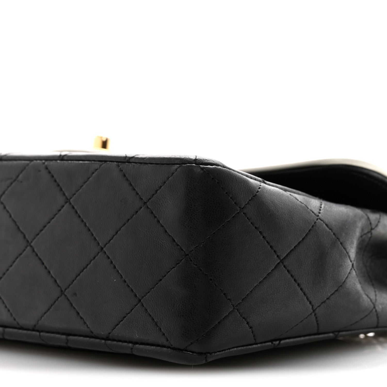 Chanel Lambskin Quilted Single Flap Black White 10 of 15