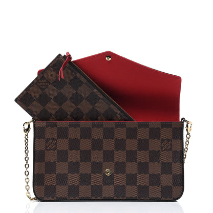 Louis Vuitton Damier Ebene Pochette Felicie Chain Wallet 10 of 11