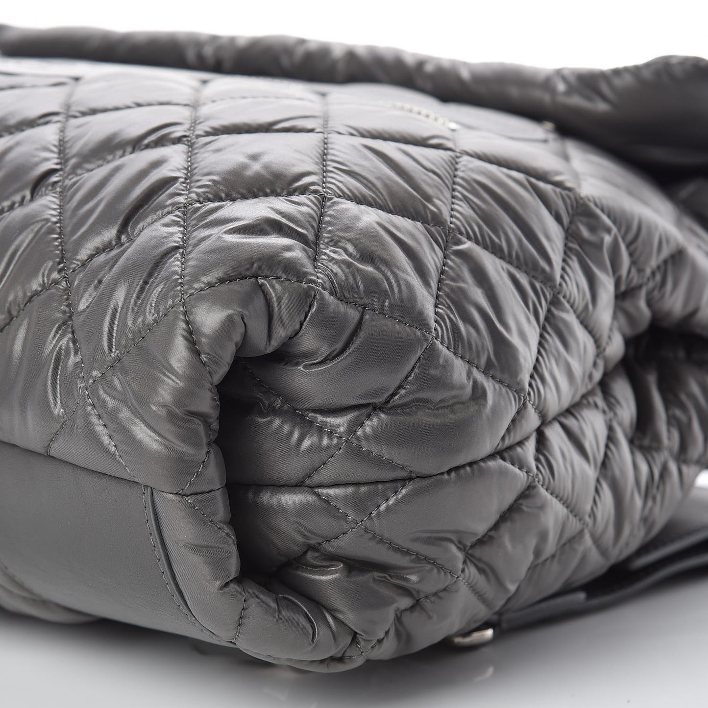 Nylon Quilted Coco Cocoon Backpack Gray