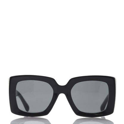 Chanel Acetate Rectangle Sunglasses 5435 Black 2 of 8