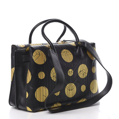 MCM Calfskin Cosmo Medium Milla Tote Black Gold 3 of 10
