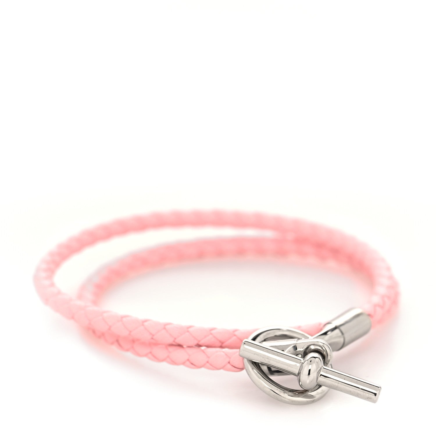 Hermes Swift Double Tour Glenan Bracelet T3 Rose Sakura 1 of 5