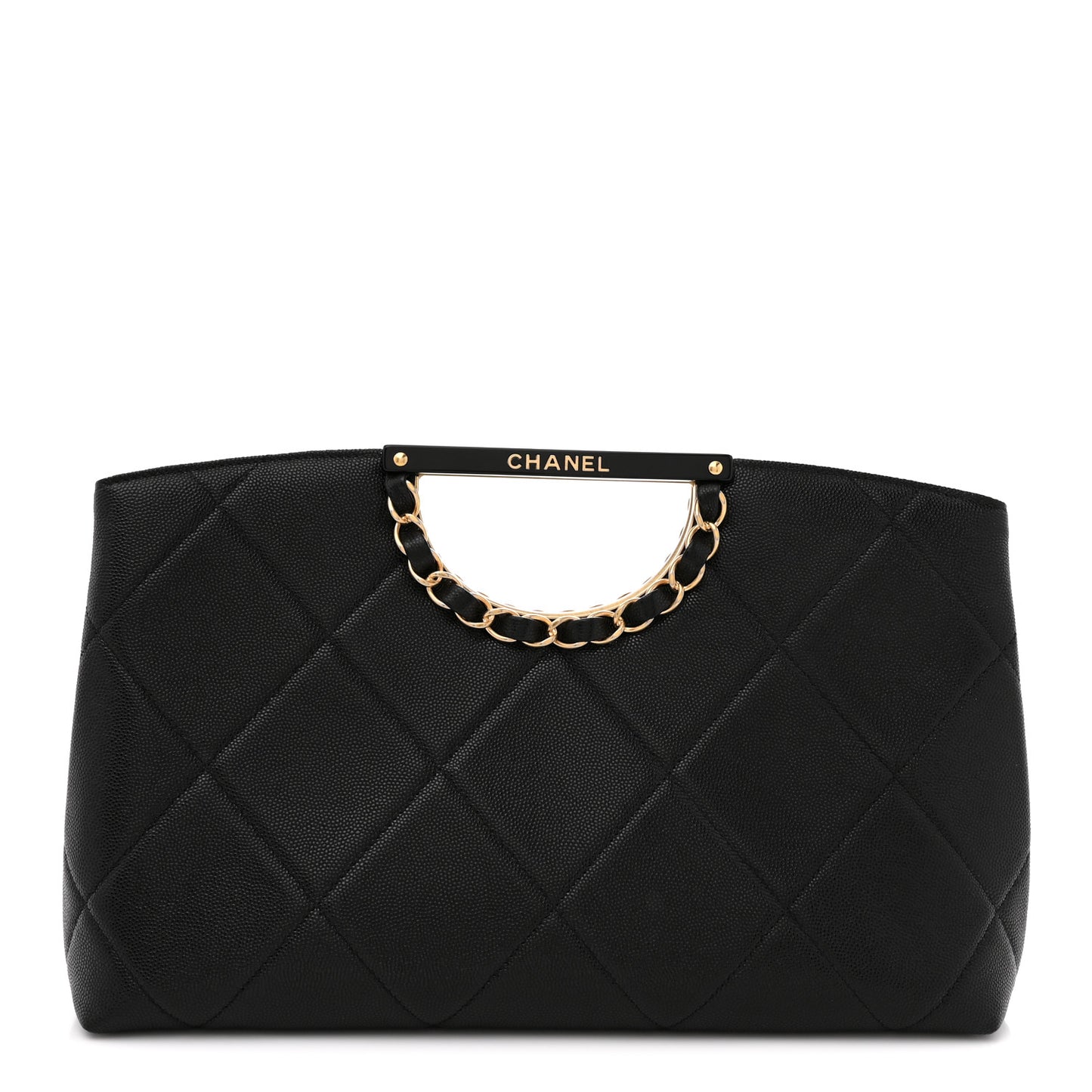 Caviar Quilted A Real Catch Clutch Black