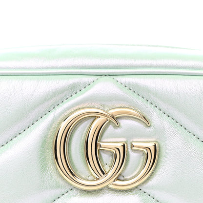 Gucci Iridescent Nappa Chevron Matelasse Small GG Marmont Chain Shoulder Bag Iridescent Salvy Green 8 of 10