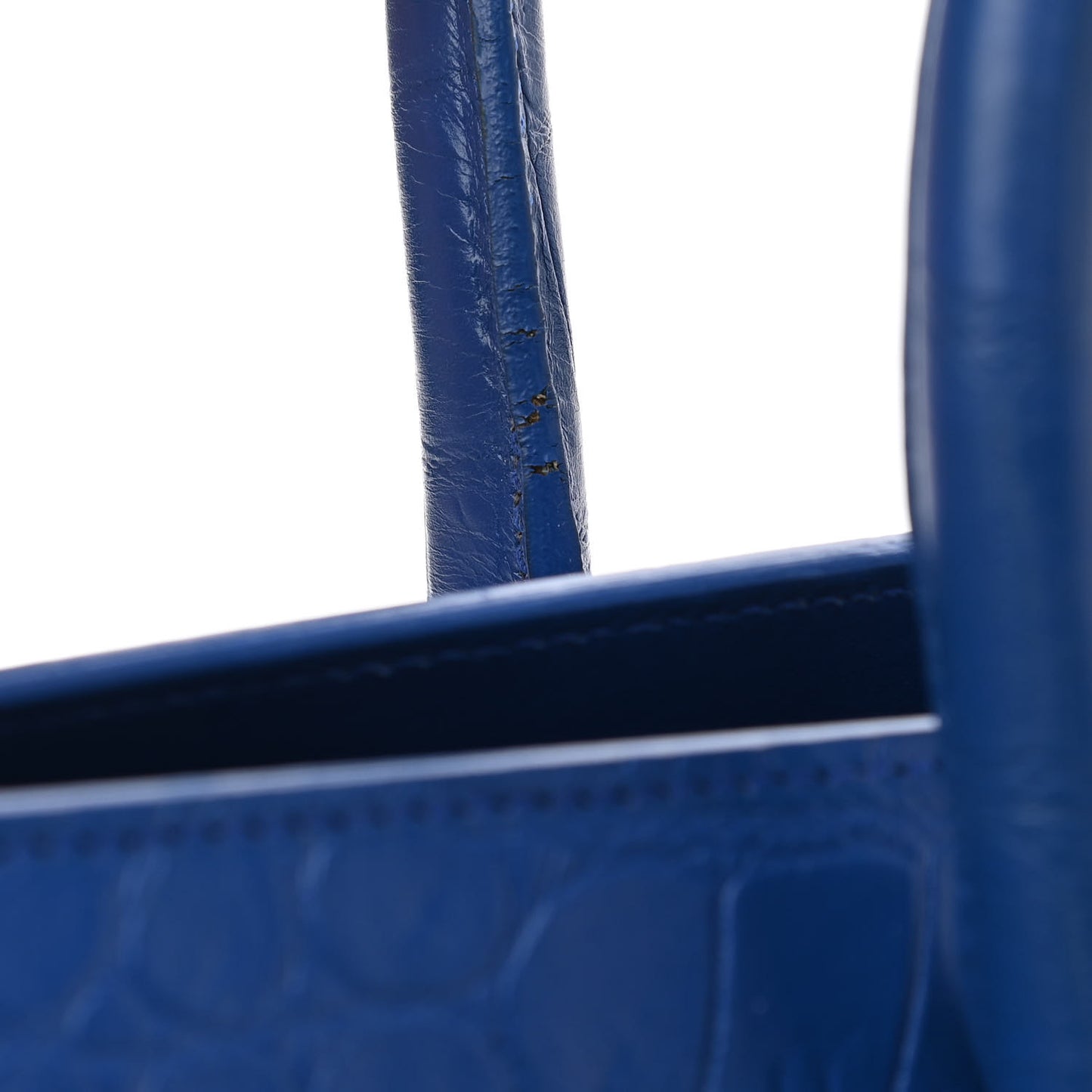 Calfskin Crocodile Embossed Small Sac De Jour Royal Blue