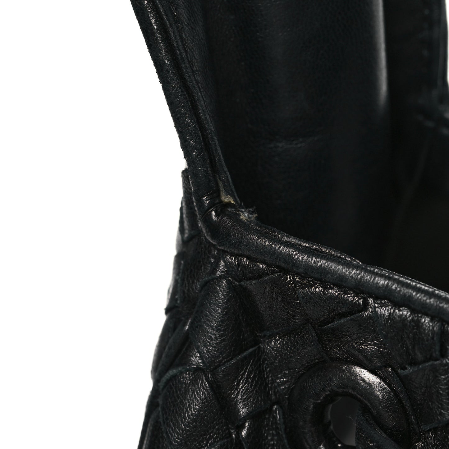 Nappa Intrecciato Drawstring Hobo Bag Black