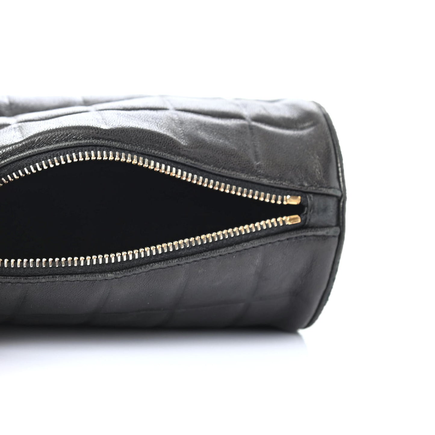 Lambskin Chocolate Bar Cosmetic Pouch Black