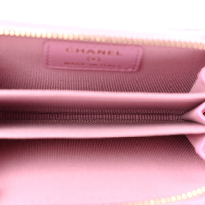 Chanel Caviar Quilted Zip Coin Purse Pink 5 of 7
