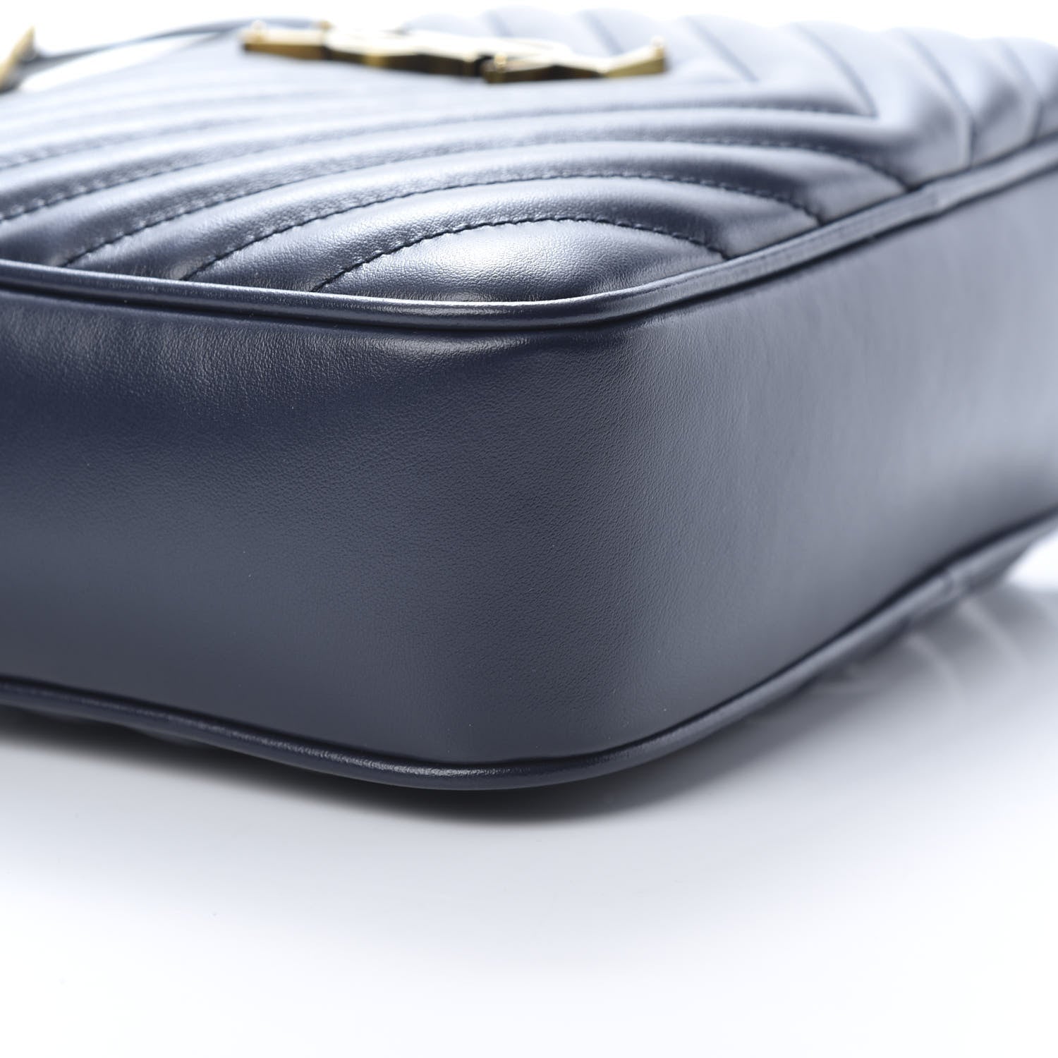 Saint Laurent Calfskin Matelasse Monogram Lou Camera Bag Navy 9 of 12