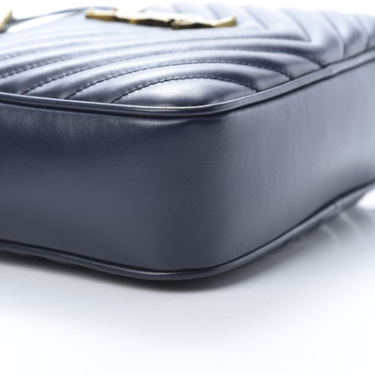 Saint Laurent Calfskin Matelasse Monogram Lou Camera Bag Navy 9 of 12