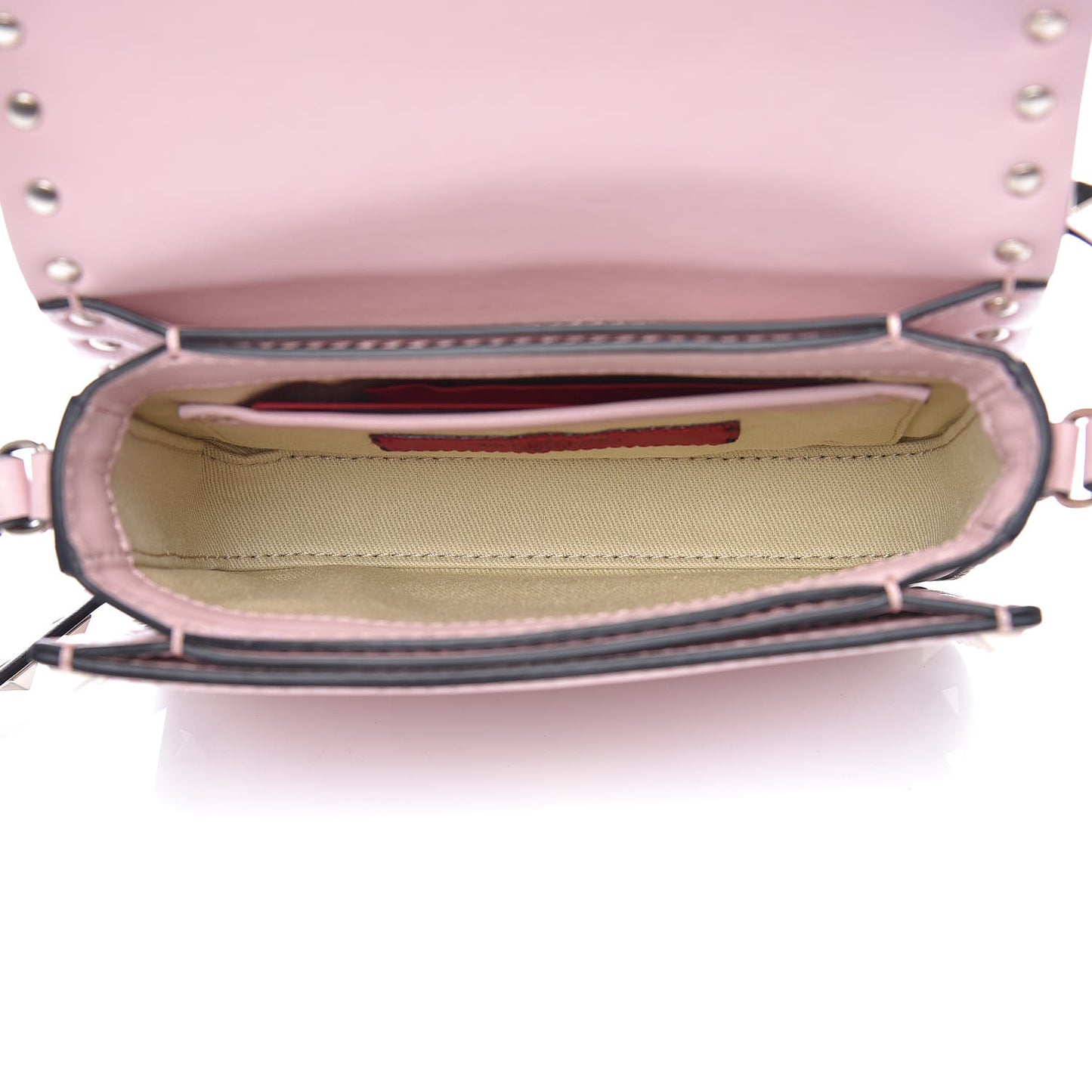 Vitello Rockstud Flap Crossbody Bag Water Rose