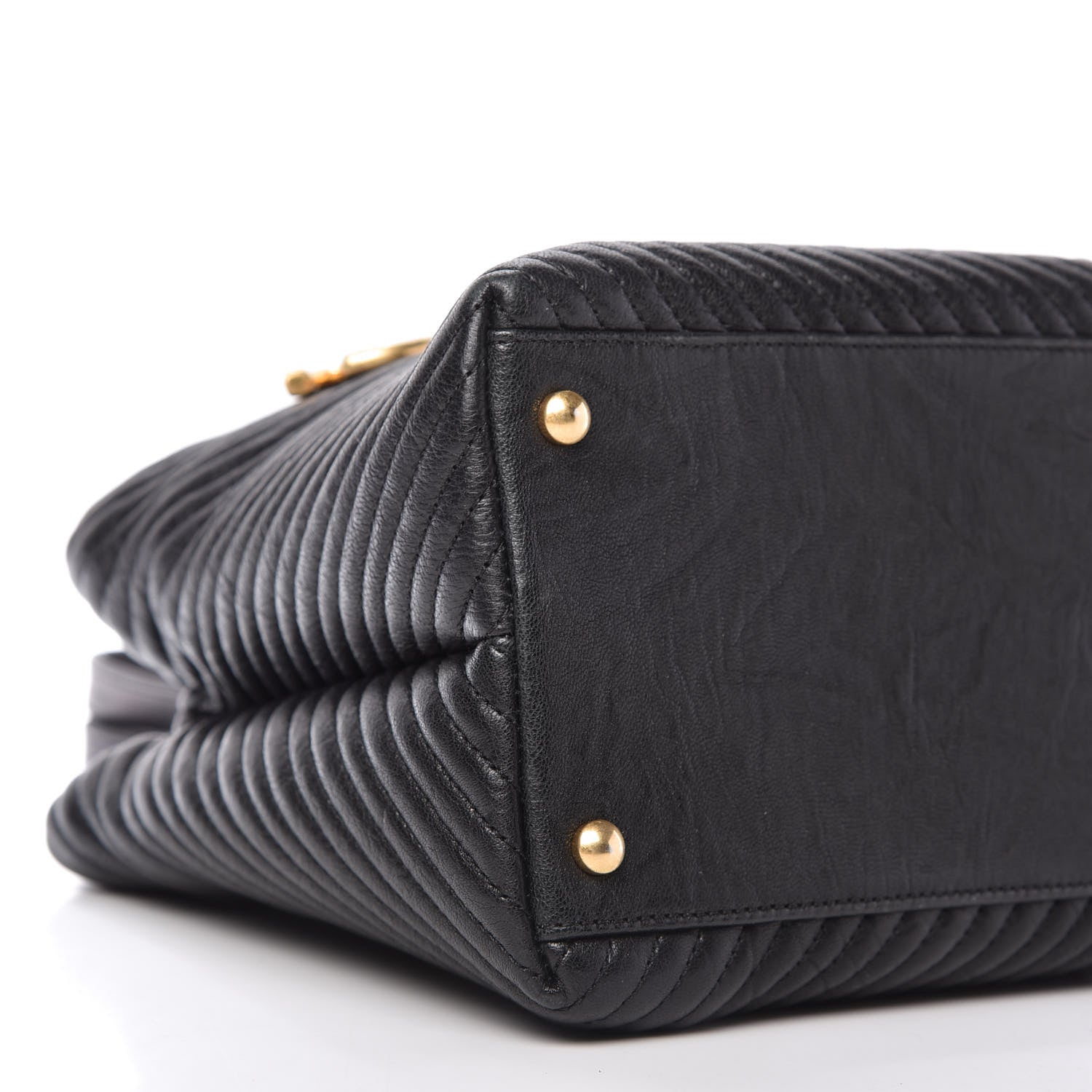 Chanel Wrinkled Lambskin Chevron Quilted Surpique Tote Black 6 of 10
