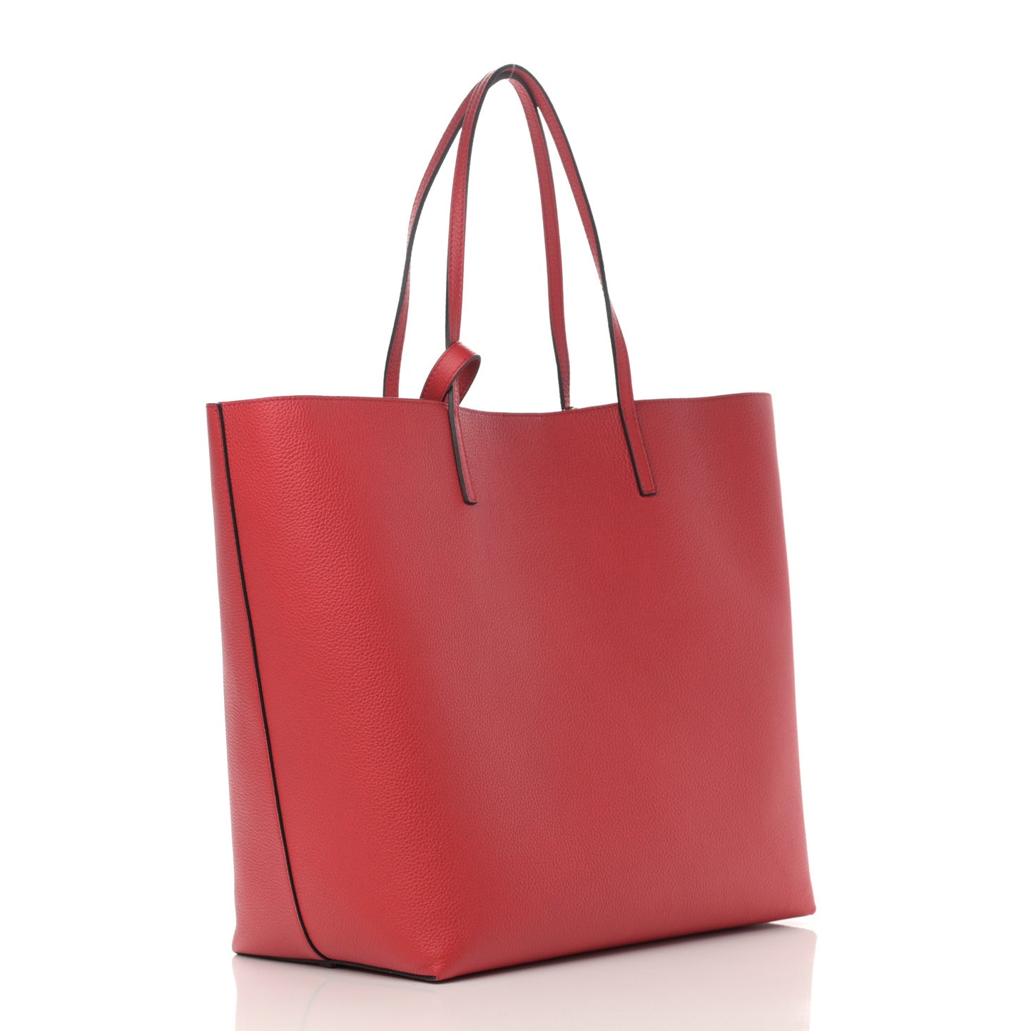 Grained Calfskin Skull Open Shopper Tote Red