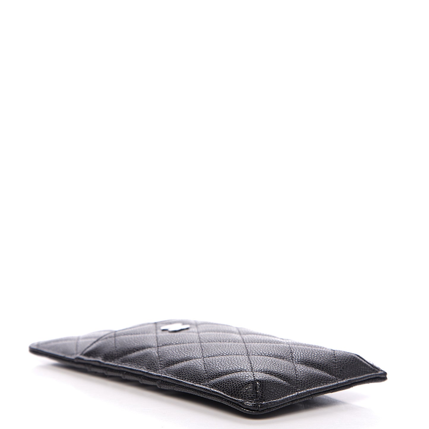 Caviar Quilted Classic Flat Wallet Pouch Black