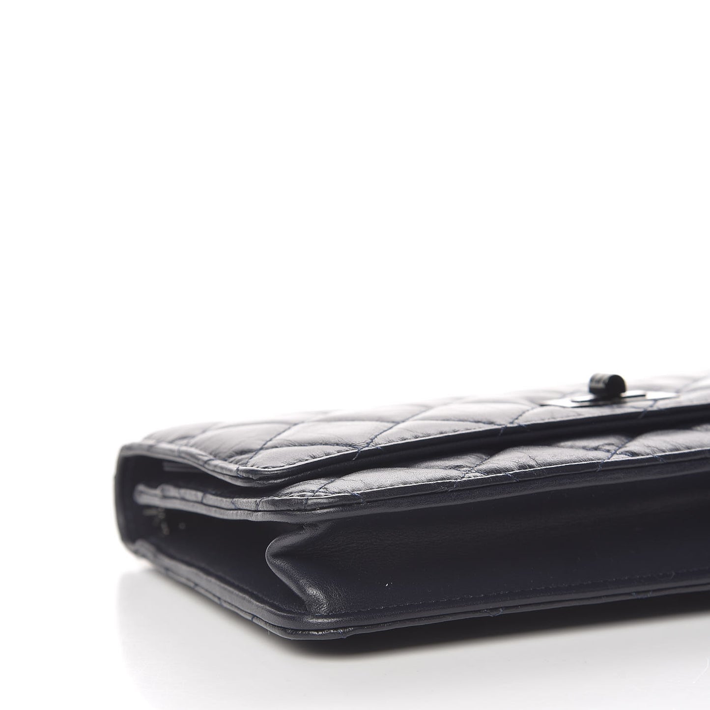 Aged Calfskin Quilted Reissue Wallet On Chain WOC Navy
