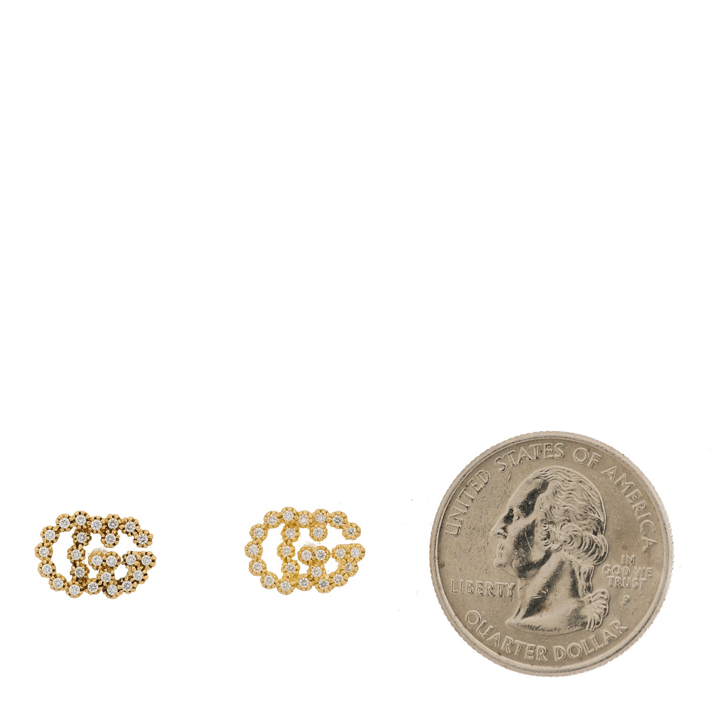 18K Yellow Gold Diamond Running G Earrings