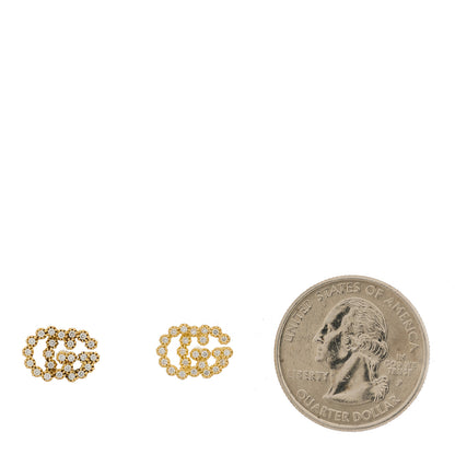 Gucci 18K Yellow Gold Diamond Running G Earrings 2 of 5