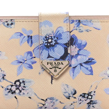 Prada Saffiano Azalea Print Large Triangle Continental Flap Wallet Pervinca 8 of 9