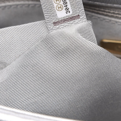Chanel Metallic Goatskin Quilted Medium 19 Flap Silver 7 of 11