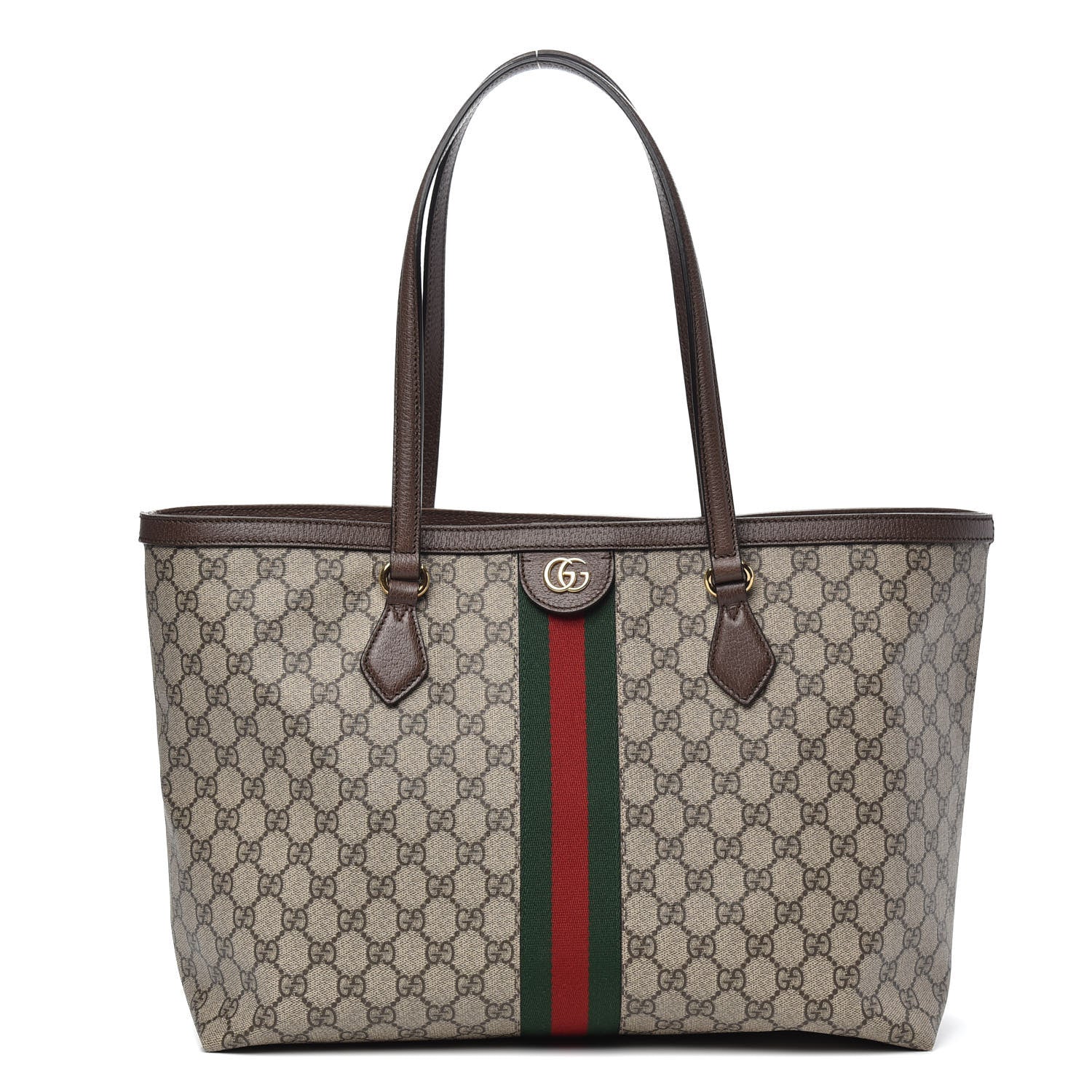 Gucci GG Supreme Monogram Medium Ophidia Shopping Tote Brown 1 of 10