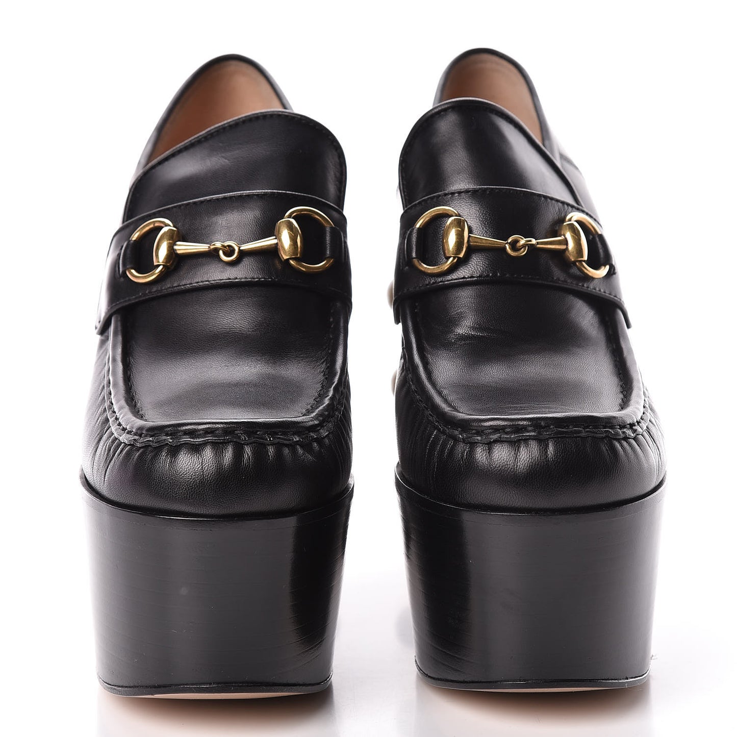 Malaga Kid Pearl Studded Vegas Platform Loafers 38.5 Black