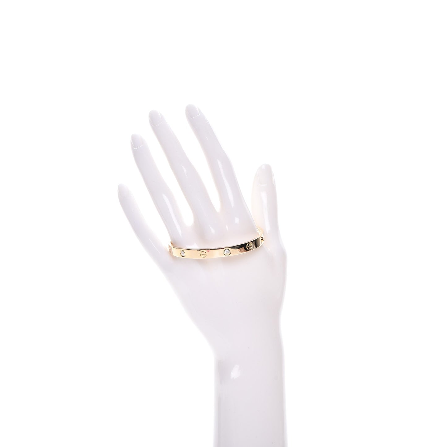18K Yellow Gold 4 Diamond LOVE Bracelet 17