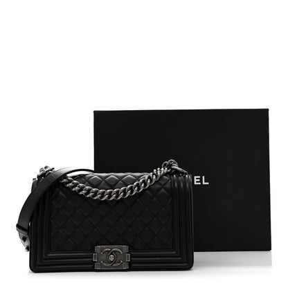 Chanel Lambskin Quilted Medium Boy Flap Black 11 of 13