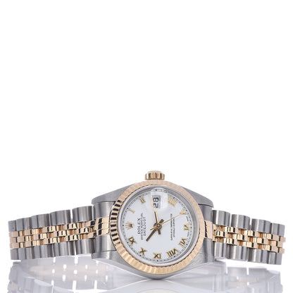 Rolex Stainless Steel 18K Yellow Gold 26mm Oyster Perpetual Datejust Watch White Roman 79173 3 of 6