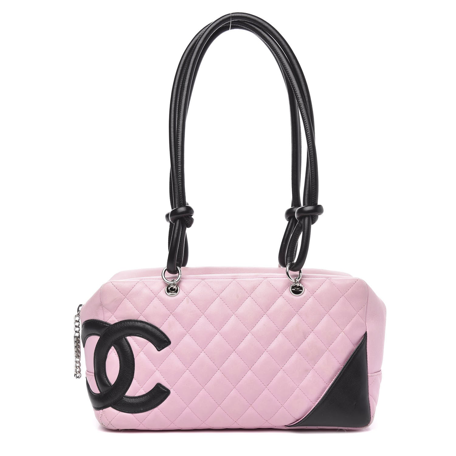 Chanel Calfskin Quilted Large Cambon Bowler Pink Black 1 of 14