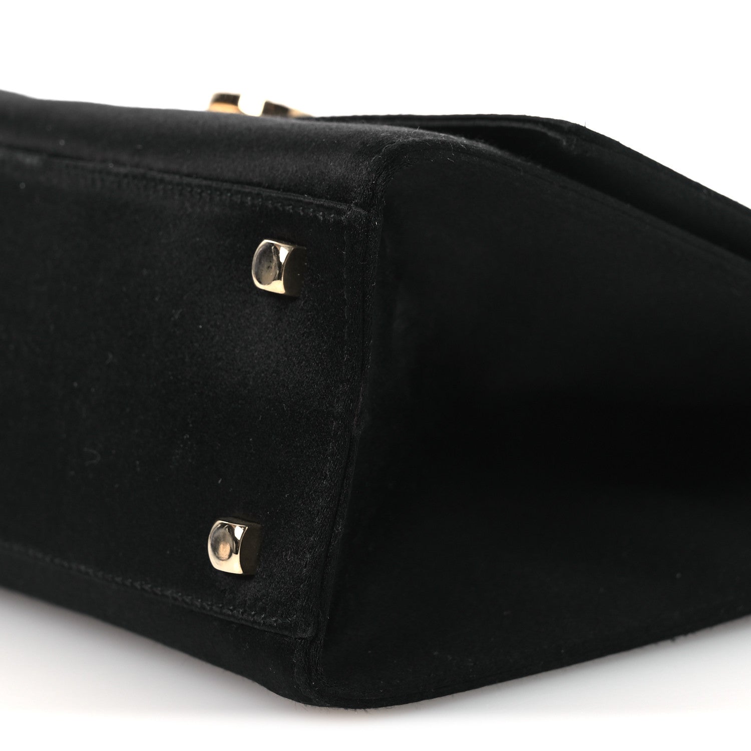 Salvatore Ferragamo Satin Crystal Gancini Chain Flap Bag Black 9 of 13