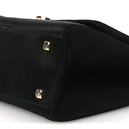 Salvatore Ferragamo Satin Crystal Gancini Chain Flap Bag Black 9 of 13