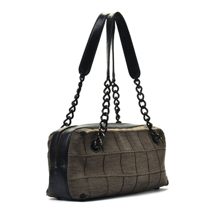 Chanel Jersey Quilted Chocolate Bar Shoulder Bag Grey 2 of 4