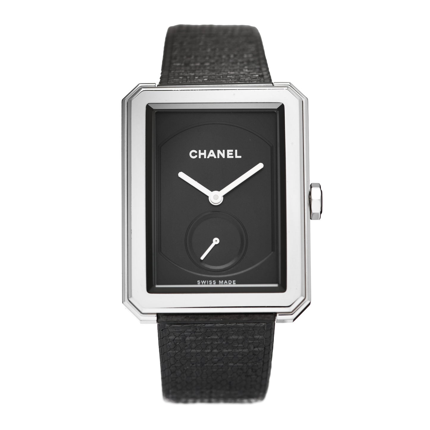 Stainless Steel Calfskin 29mm Boy-Friend Tweed Manual Winding Watch Black