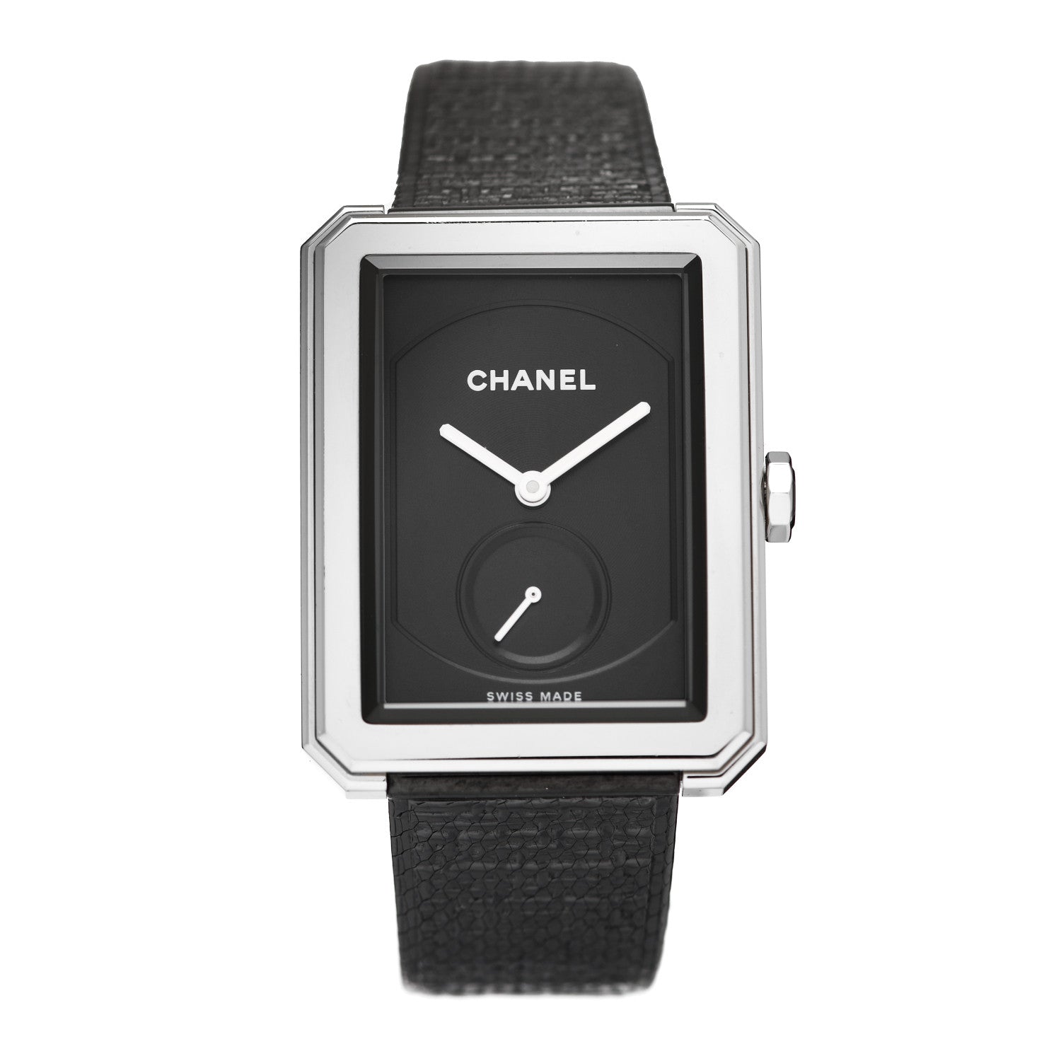 Chanel Stainless Steel Calfskin 29mm Boy-Friend Tweed Manual Winding Watch Black 1 of 6