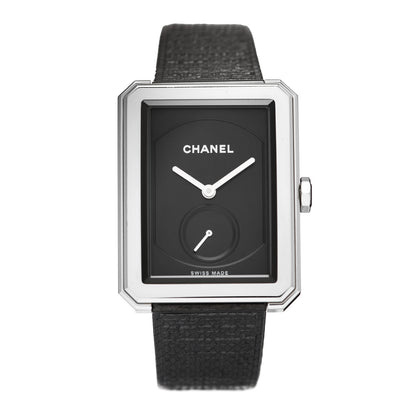 Chanel Stainless Steel Calfskin 29mm Boy-Friend Tweed Manual Winding Watch Black 1 of 6