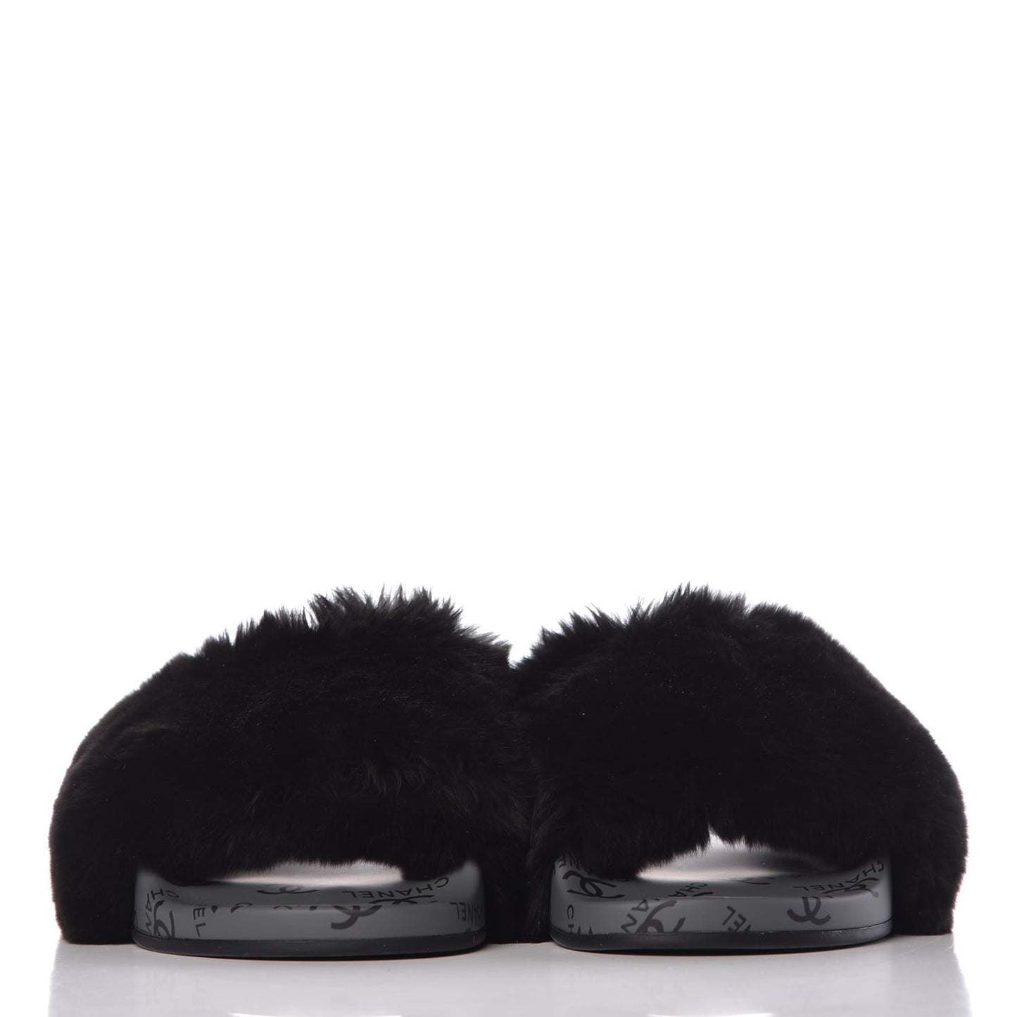 Orylag Fur Flat Sandals 37 Dark Grey