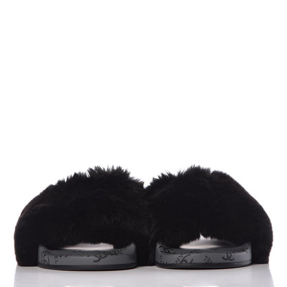 Chanel Orylag Fur Flat Sandals 37 Dark Grey 2 of 8