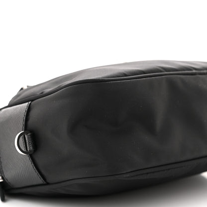 Prada Re-Nylon Vela Saffiano Pocket Double Zip Shoulder Bag Black 9 of 10