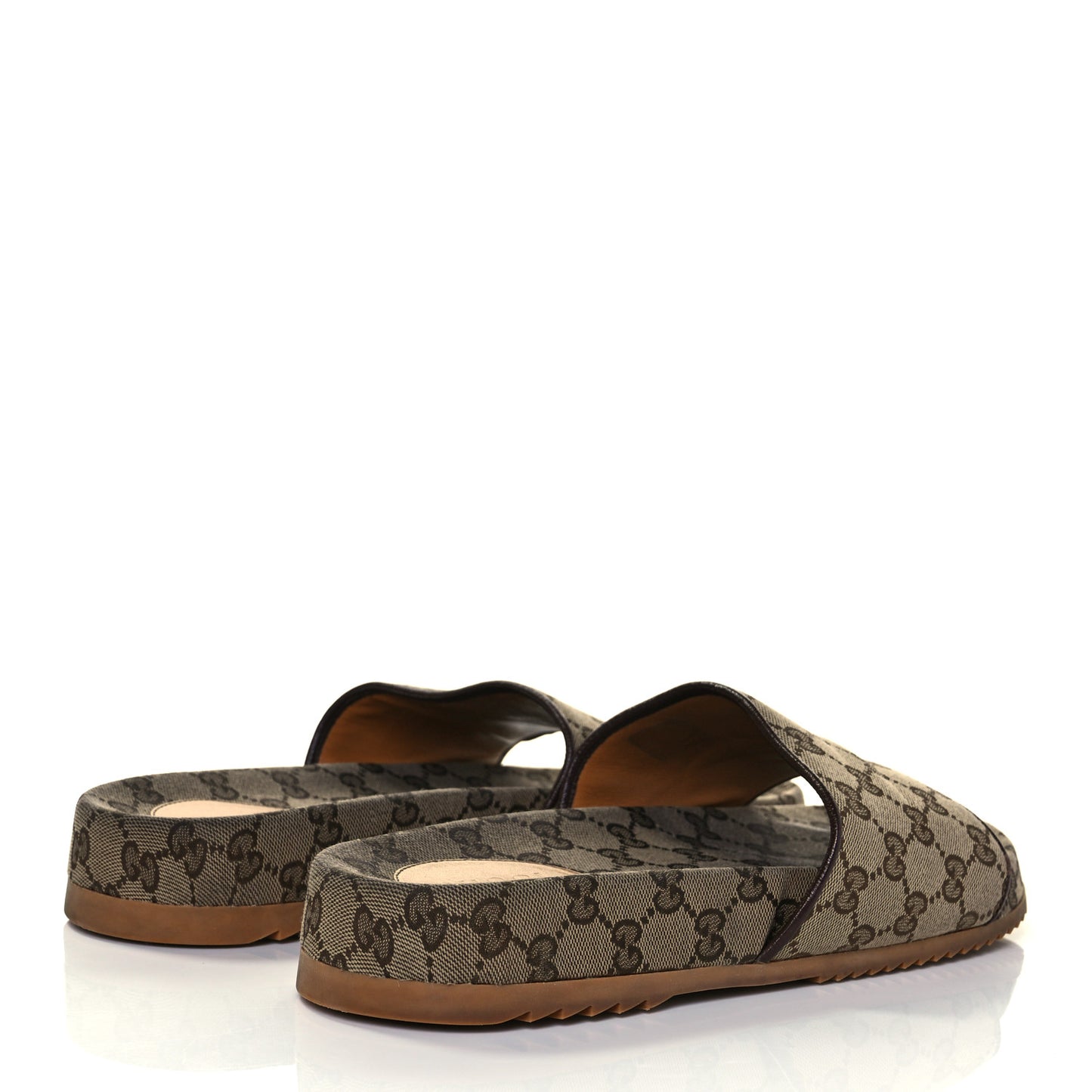 Canvas GG Monogram Mens Slide Sandals 10 Beige