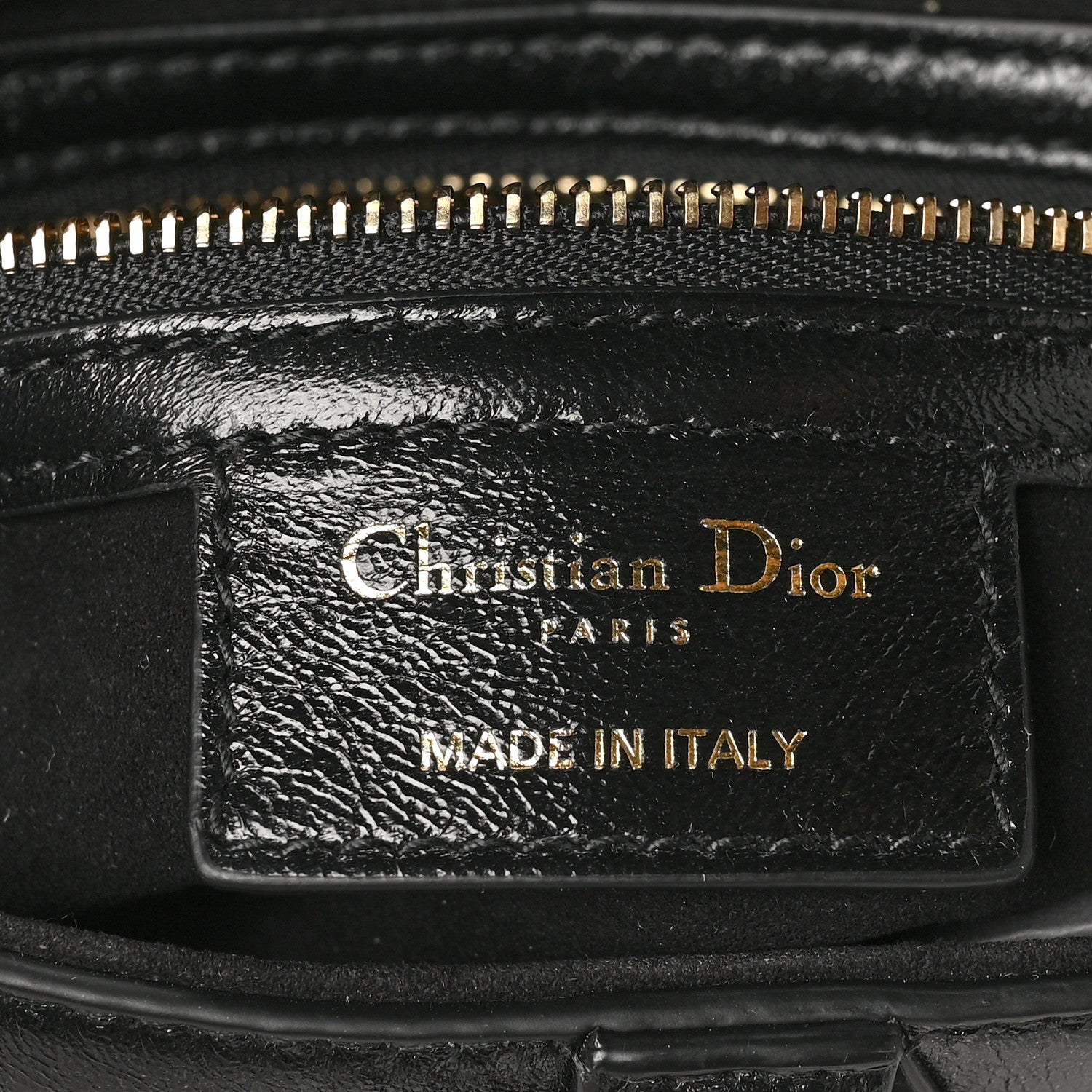 Christian Dior Crinkled Patent Lambskin Studded Saddle Bag With Strap Black 6 of 10
