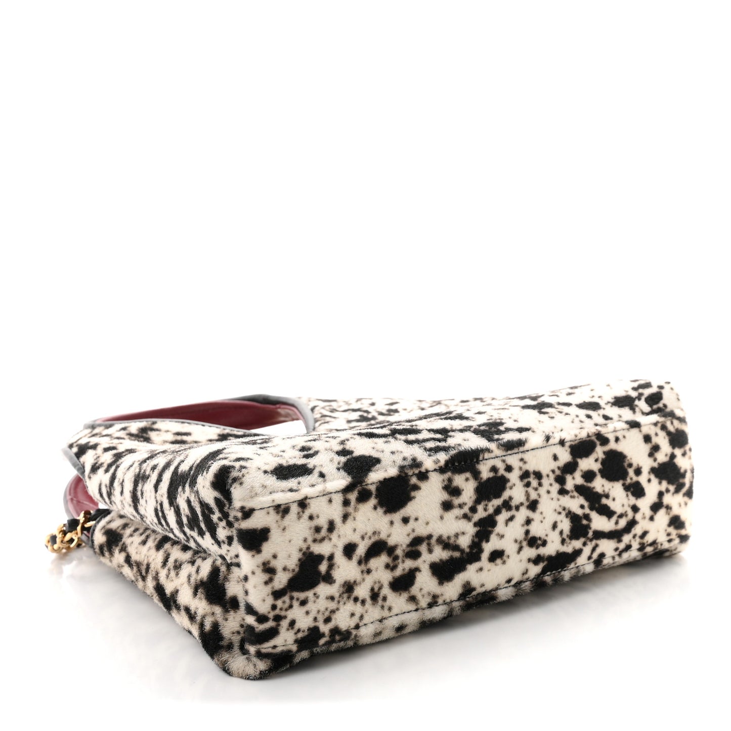 Pony Hair Printed Chic Lady Small Shopping Tote White Black