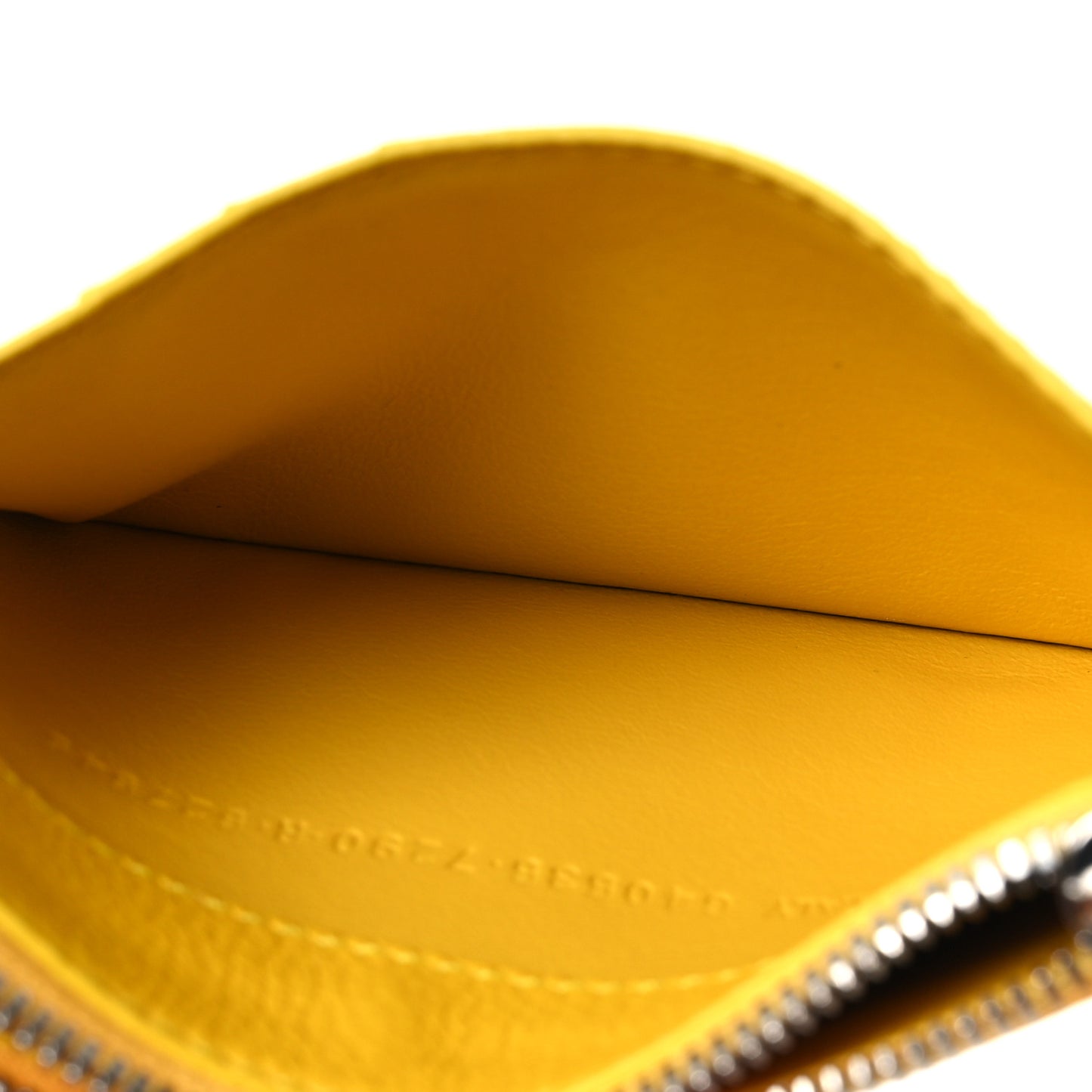 Grained Calfskin Logo Large Cash Long Coin Card Holder Yellow White