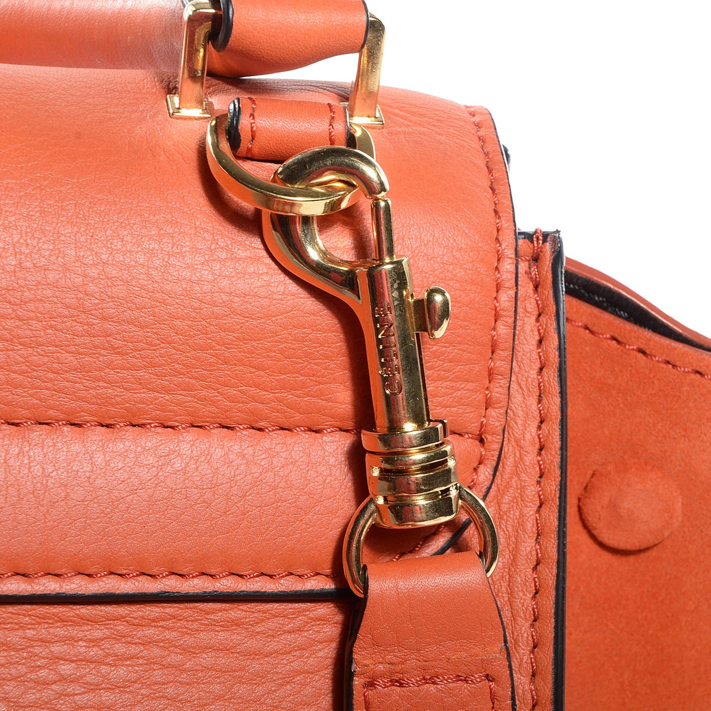 Calfskin Suede Medium Trapeze Orange