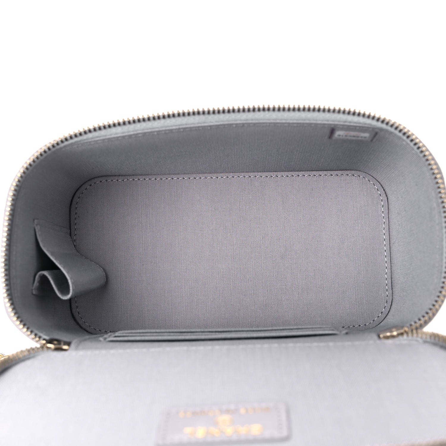 Chanel Lambskin Quilted Small Top Handle Vanity Case With Chain Grey 7 of 10