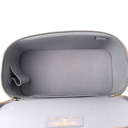 Chanel Lambskin Quilted Small Top Handle Vanity Case With Chain Grey 7 of 10