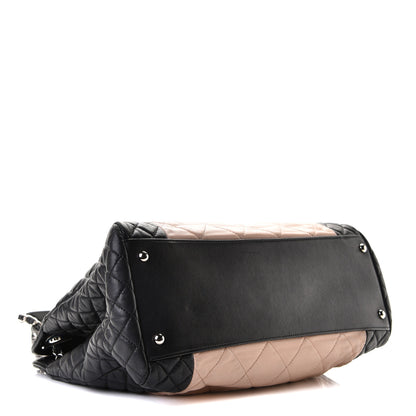 Chanel Lambskin Quilted CC Shopping Tote Black Rose Clair 6 of 10