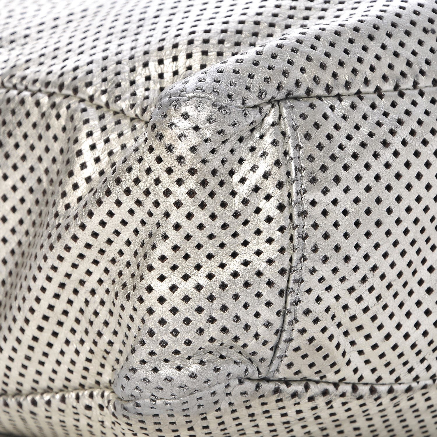 Chanel Metallic Glazed Calfskin Perforated Medium Rodeo Drive Tote Silver 18 of 19