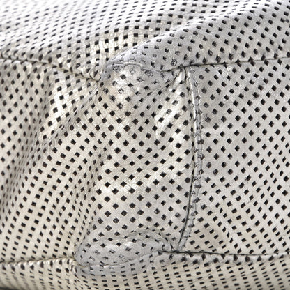 Chanel Metallic Glazed Calfskin Perforated Medium Rodeo Drive Tote Silver 18 of 19